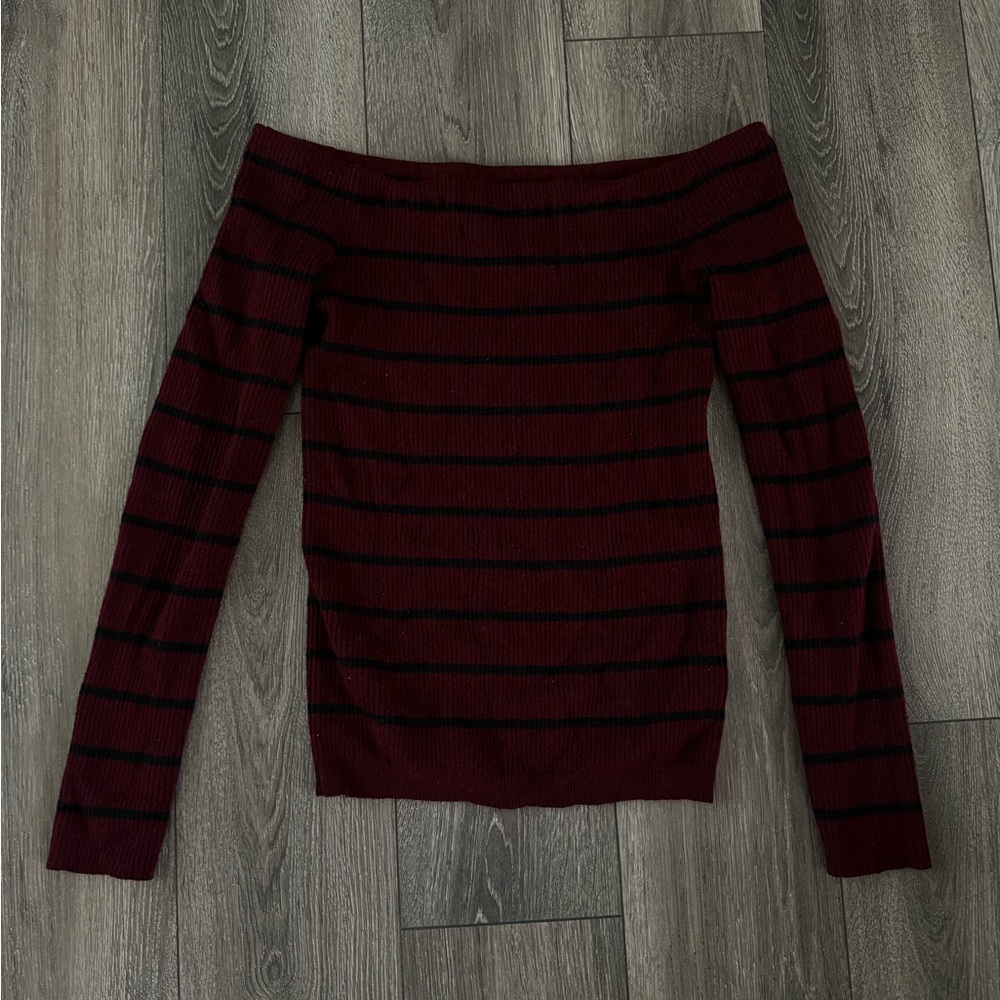 Off the shoulder long sleeve sweater top